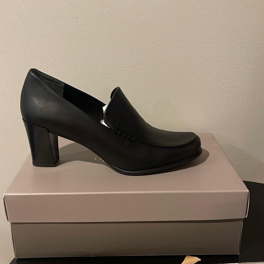 Franco Sarto elevated black loafer. New in box.